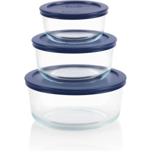 Pyrex 3-Pack Glass Food Storage Set with Lids